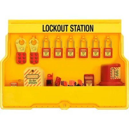 MASTER LOCK Master Lock Lockout Station, Premier Electrical Device Assortment, 6 Zenex Padlocks, Yellow S1850E410PRE